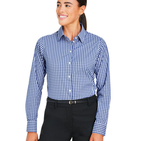 CrownLux Performance® Ladies' Gingham Shirt Thumbnail